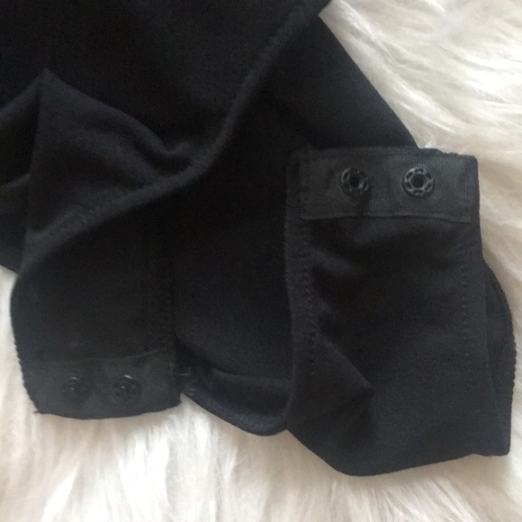 ZARA black deep v-neck short flutter sleeves leotard - Picture 7 of 7